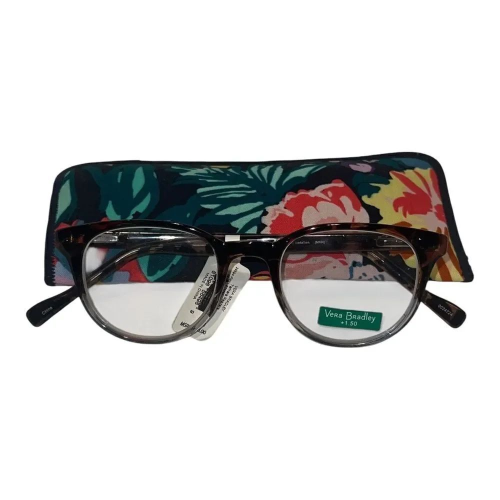 Vera Bradley Mahogany Medallion Readers Glasses & Case 1.50+ NWT
